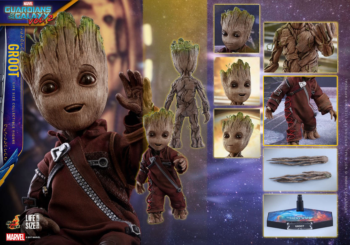 Hot Toys Guardians Of The Galaxy 2: Groot Lize Size Collectable Figure LMS004