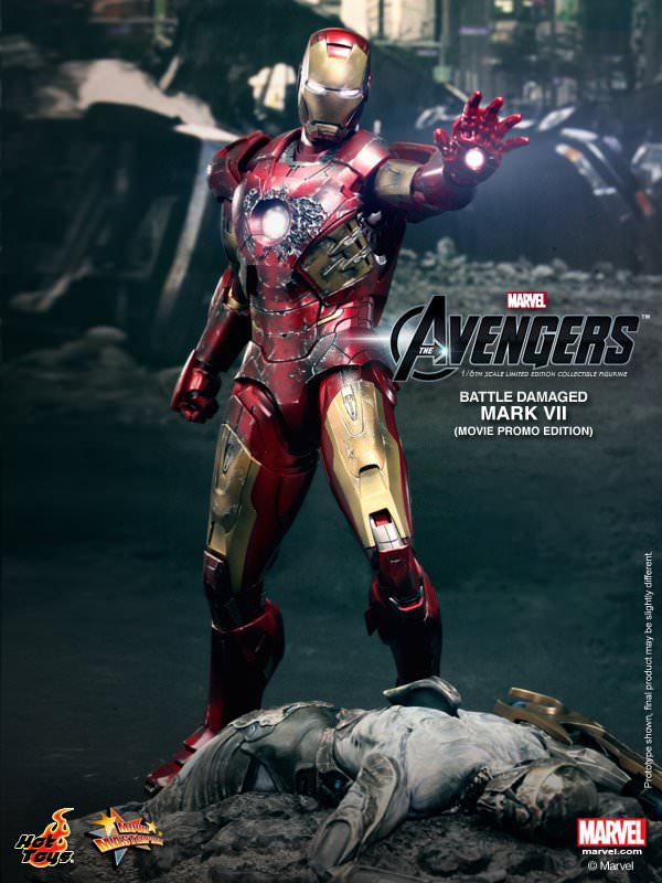 Hot Toys The Avengers Battle Damaged Mark VII (Movie Promo Edition) MMS196