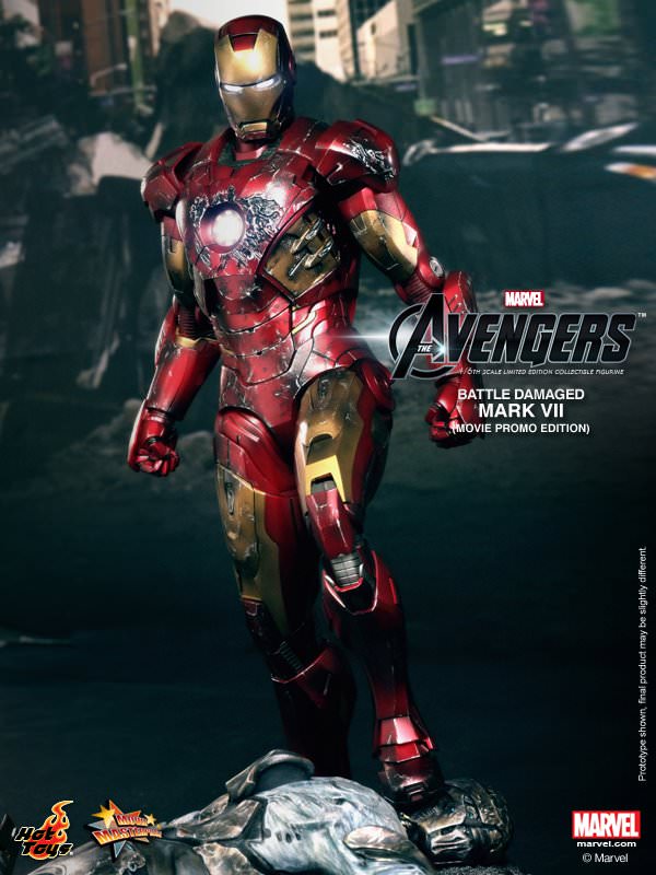 Hot Toys The Avengers Battle Damaged Mark VII (Movie Promo Edition) MMS196