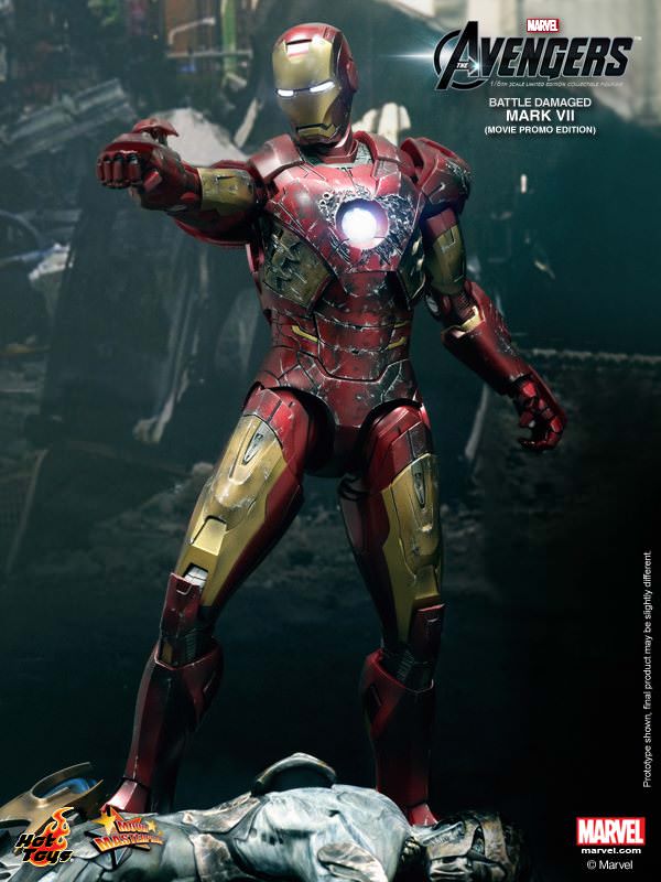 Hot Toys The Avengers Battle Damaged Mark VII (Movie Promo Edition) MMS196