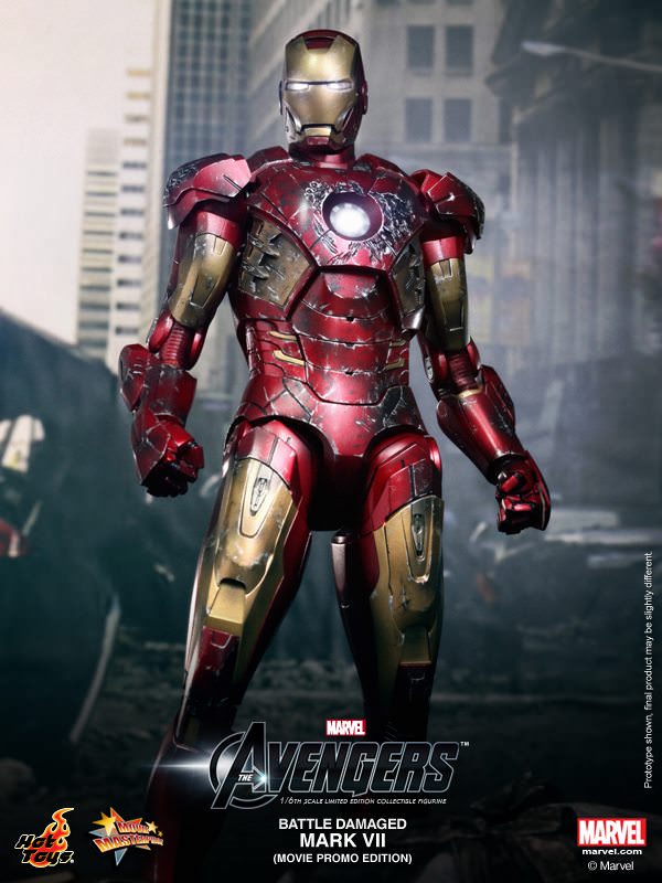 Hot Toys The Avengers Battle Damaged Mark VII (Movie Promo Edition) MMS196