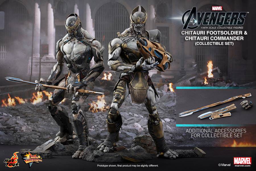 Hot Toys The Avengers Chitauri Footsoldier And Chitauri Commander Collectible Figures Set MMS228