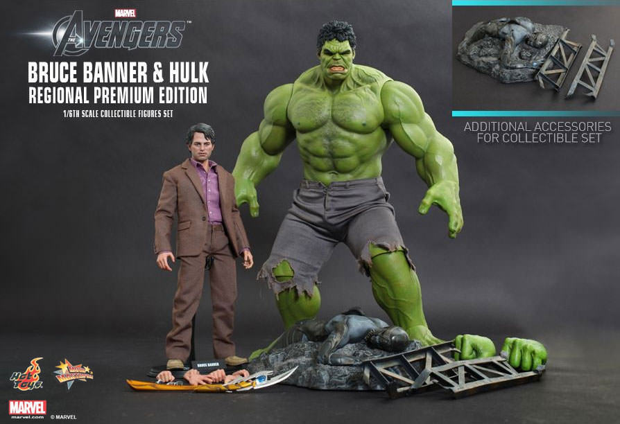 Hot Toys The Avengers - Bruce Banner and Hulk Regional Premium Edition MMS230