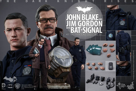 Hot Toys The Dark Knight Rises - John Blake and Jim Gordon with Bat-Signal MMS275