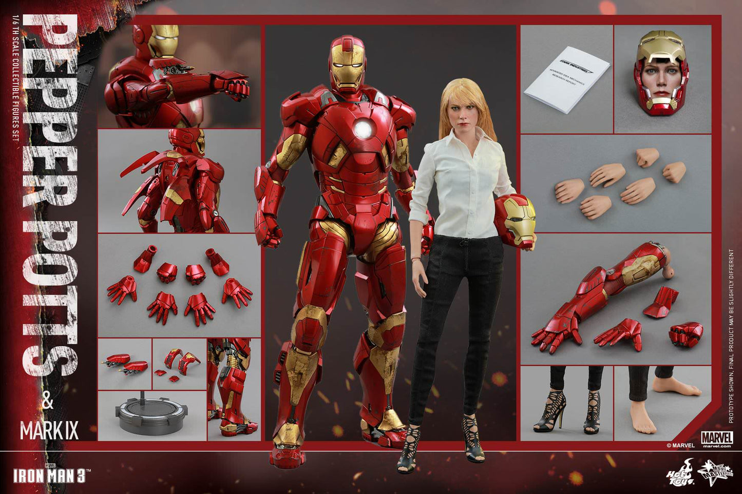 Hot Toys Iron Man 3 - Pepper Potts &amp; Mark IX MMS311 (Regular Edition)