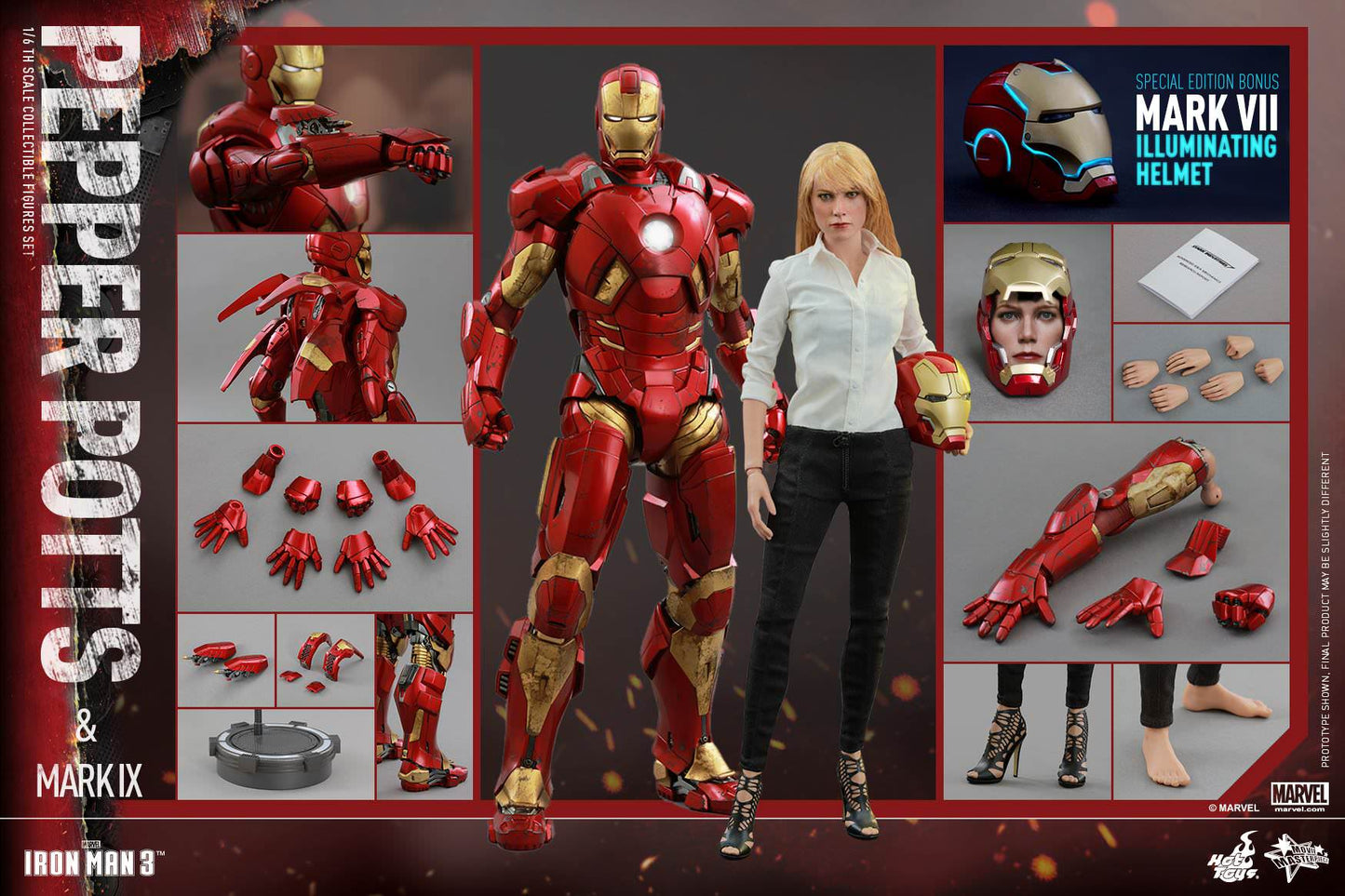 Hot Toys Iron Man 3 - Pepper Potts &amp; Mark IX MMS311 (Special Edition)