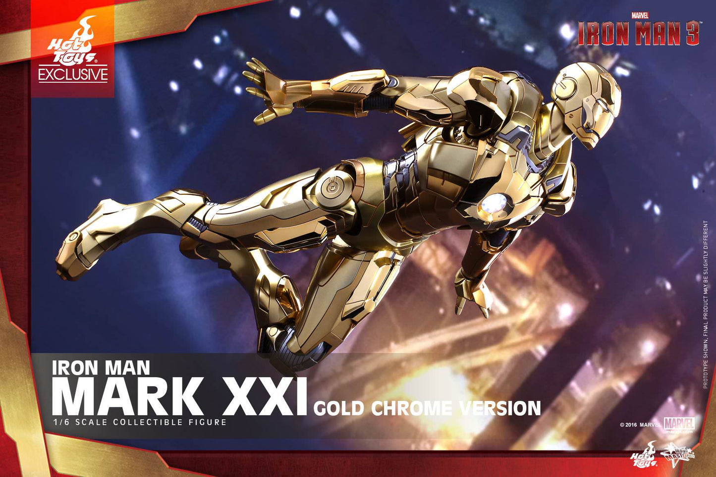 Hot Toys Iron Man 3 – Mark XXI Gold Chrome Version MMS341