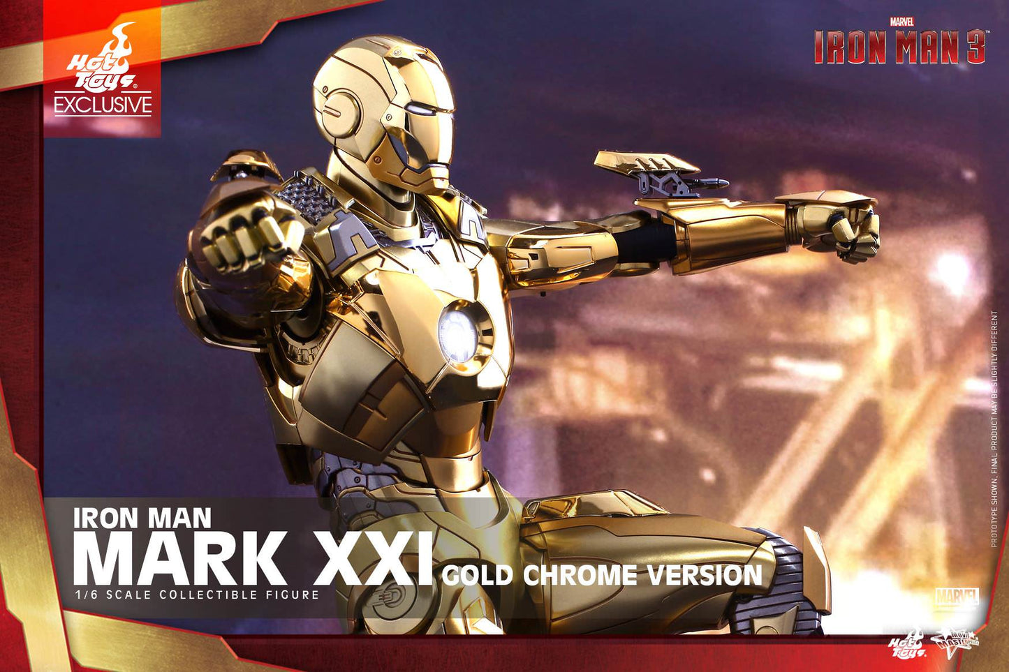 Hot Toys Iron Man 3 – Mark XXI Gold Chrome Version MMS341