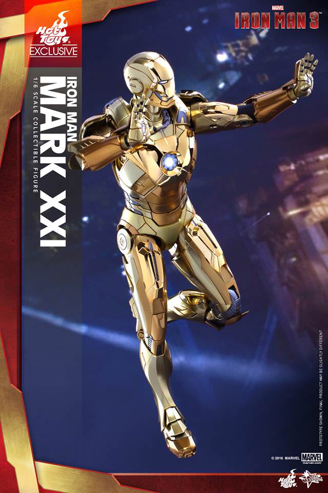 Hot Toys Iron Man 3 – Mark XXI Gold Chrome Version MMS341