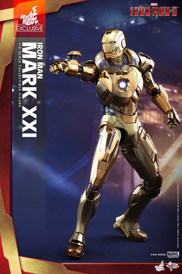 Hot Toys Iron Man 3 – Mark XXI Gold Chrome Version MMS341