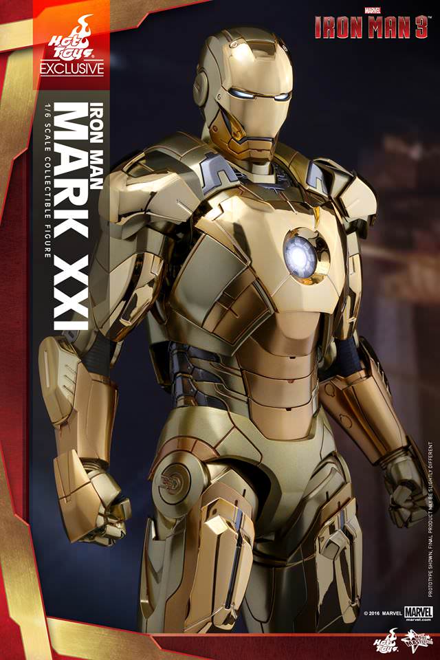 Hot Toys Iron Man 3 – Mark XXI Gold Chrome Version MMS341