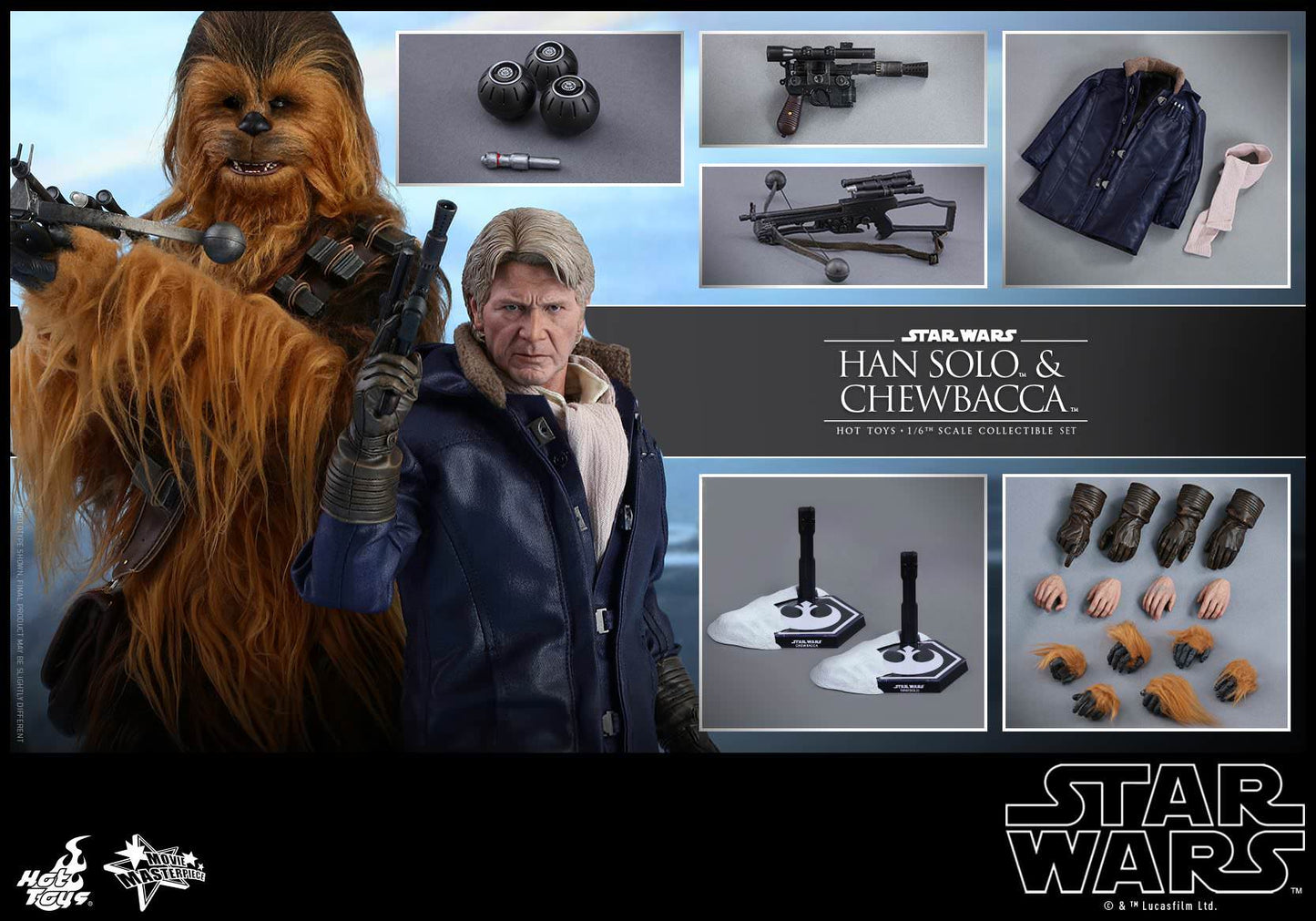 Hot Toys Star Wars: The Force Awakens - Han Solo and Chewbacca MMS376