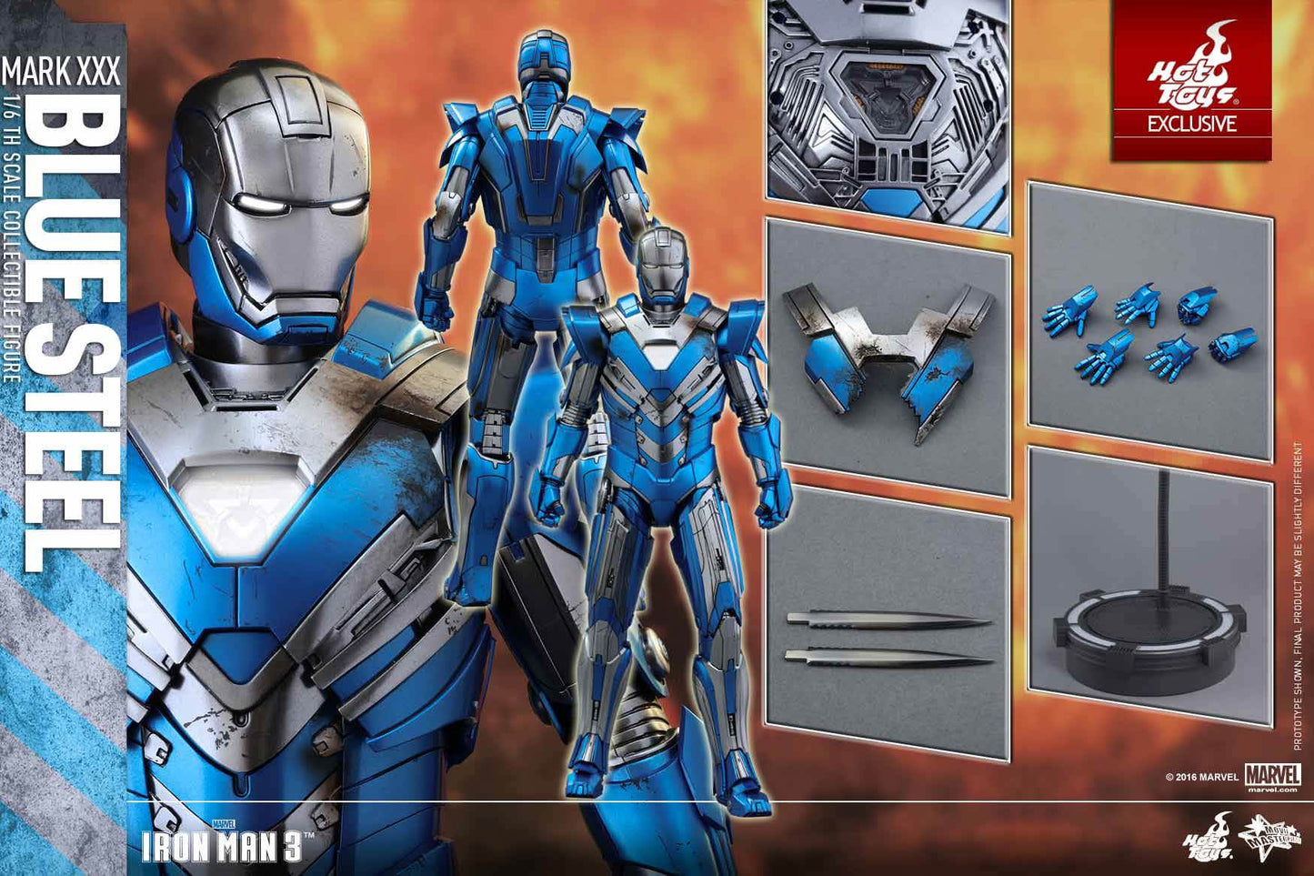 Hot Toys Iron Man 3 - Blue Steel (Mark XXX) MMS391