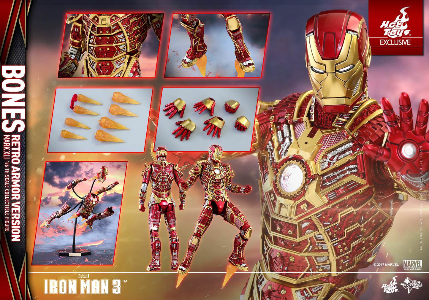 Hot Toys Iron Man 3 - Bones Mark XLI (Retro Armor Version) MMS412