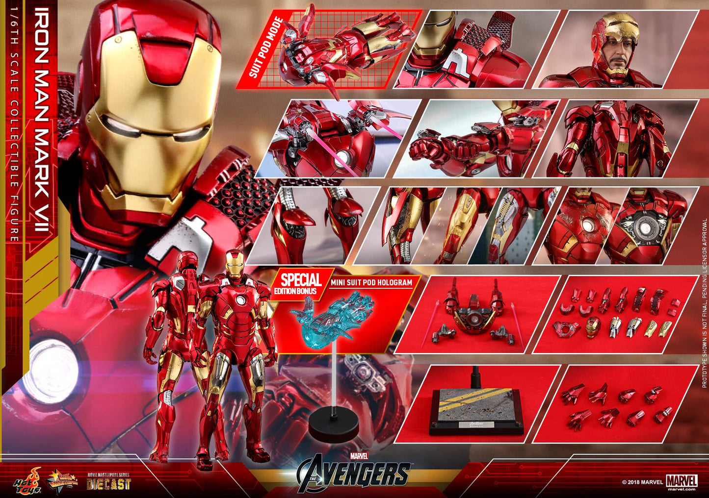 Hot Toys The Avengers - Iron Man Mark VII MMS500D27 (Exclusive Edition)