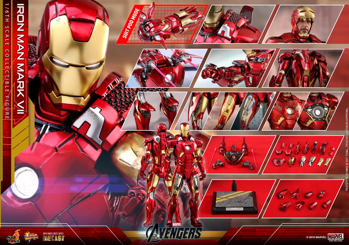 Hot Toys The Avengers - Iron Man Mark VII MMS500D27 (Regular Edition)