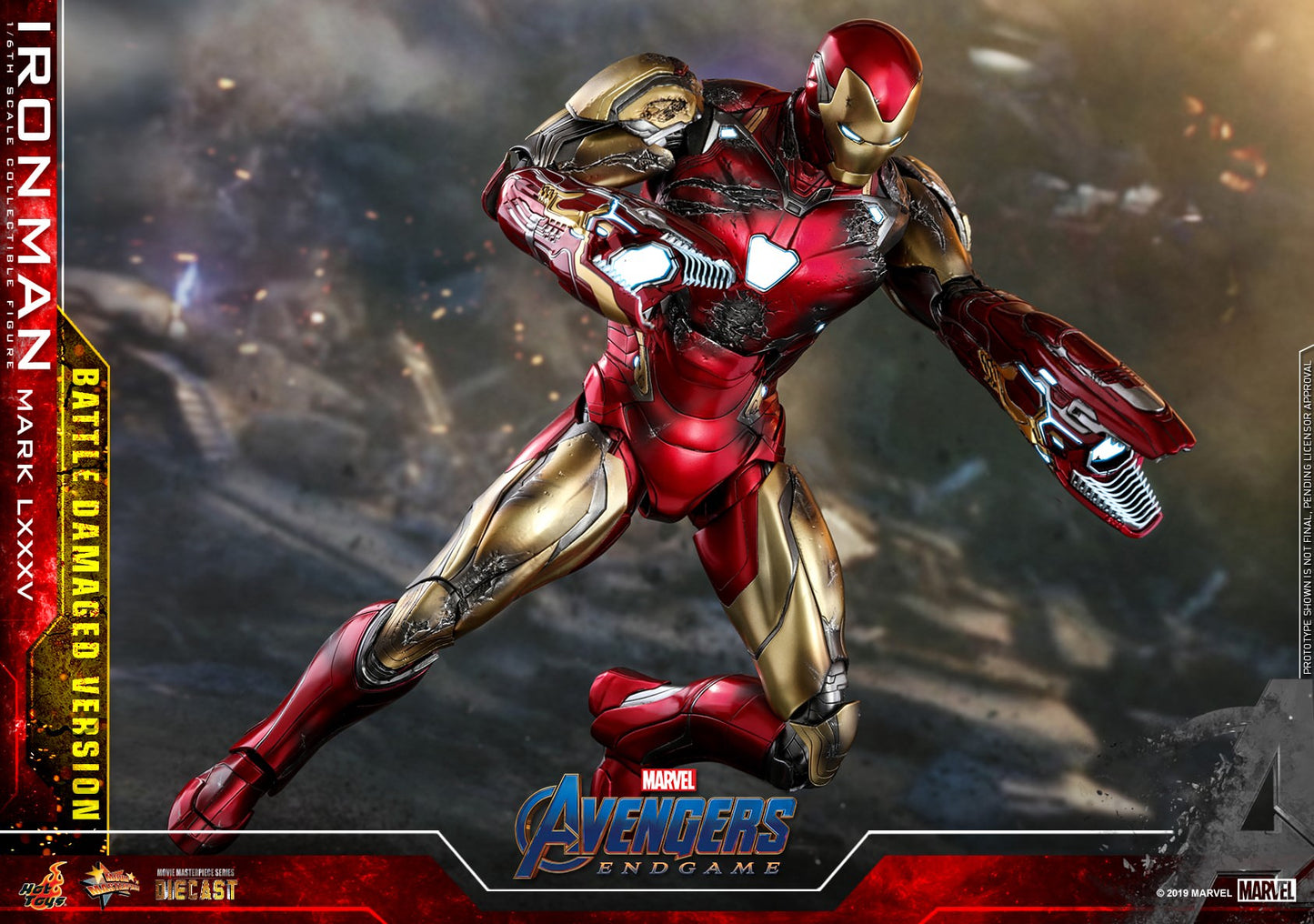 Hot Toys Avengers: Endgame. Iron Man Mark LXXXV (Battle Damaged Version) (Regular Edition) MMS543D33