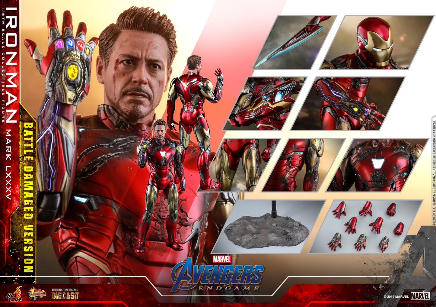 Hot Toys Avengers: Endgame. Iron Man Mark LXXXV (Battle Damaged Version) (Regular Edition) MMS543D33