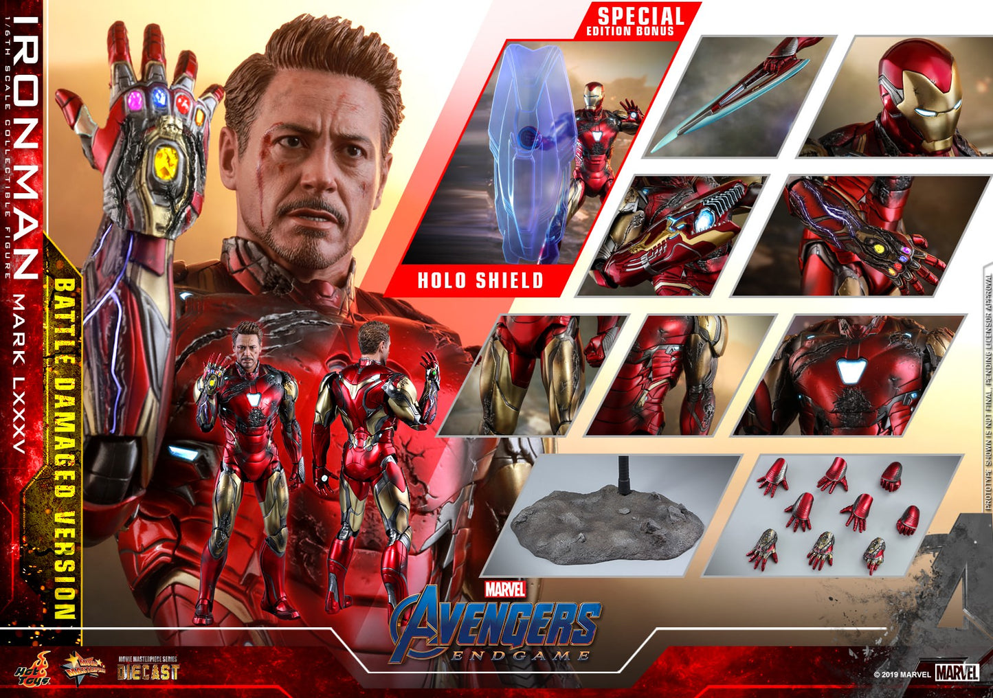 Hot Toys Avengers: Endgame. Iron Man Mark LXXXV (Battle Damaged Version) (Exclusive Edition) MMS543D33