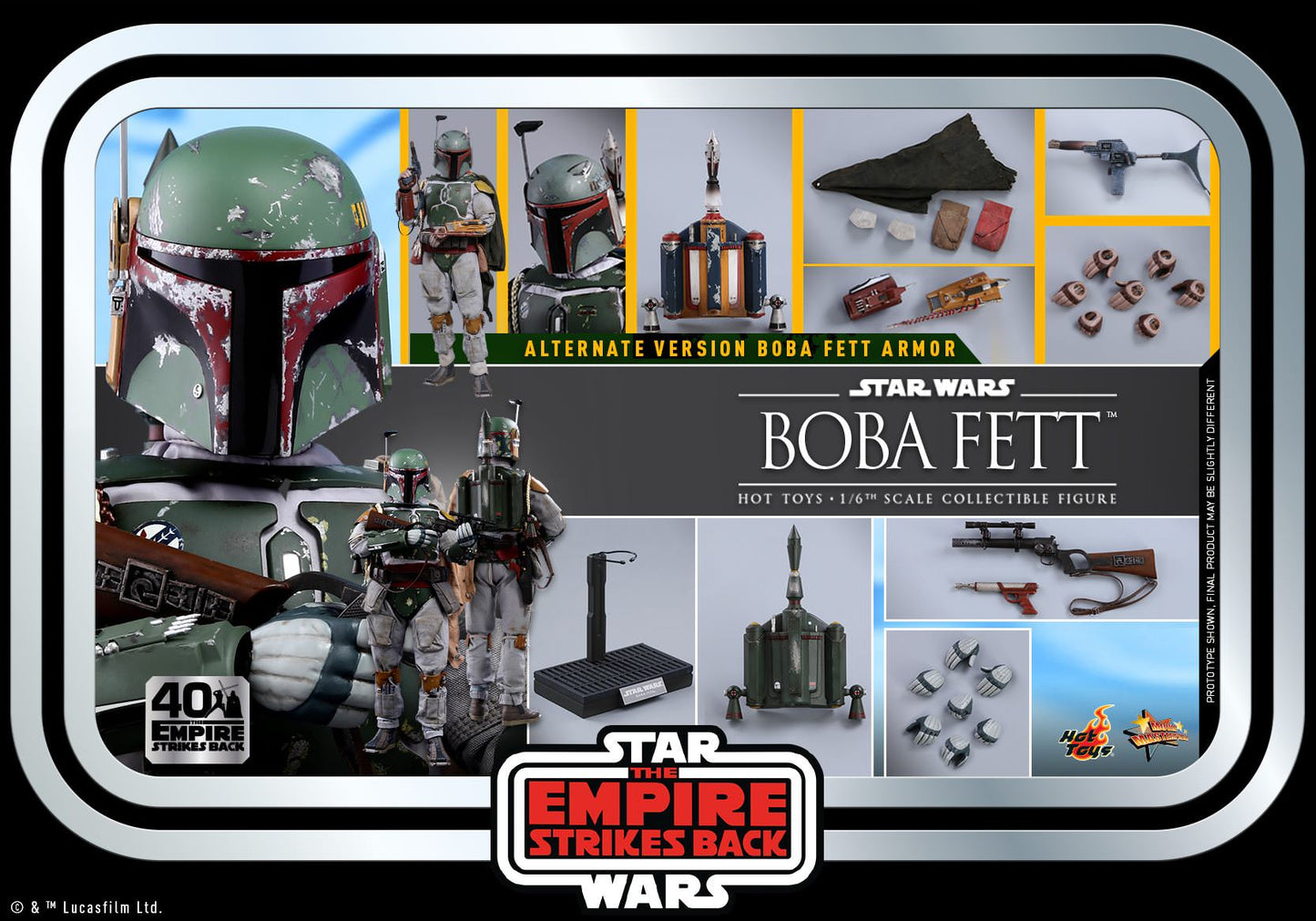 Hot Toys Star Wars: The Empire Strikes Back™ - Boba Fett™ Collectible Figure (Star Wars: The Empire Strikes Back 40th Anniversary Collection) MMS574