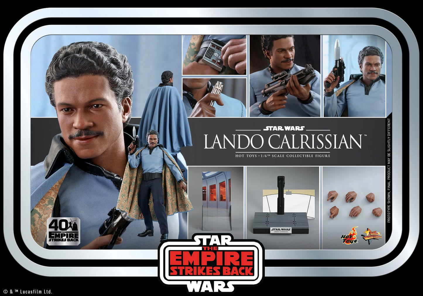 Hot Toys Star Wars: The Empire Strikes Back- Lando Calrissian Collectible Figure (Star Wars: The Empire Strikes Back 40th Anniversary Collection) MMS588