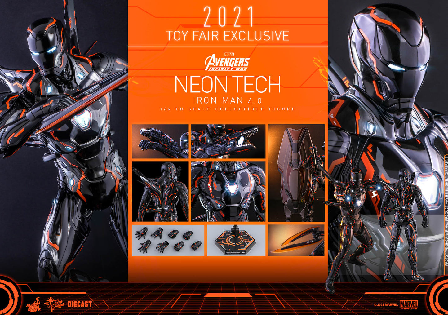 Hot Toys Avengers: Infinity War - 1/6th scale Neon Tech Iron Man 4.0 Collectible Figure (Speicial Edition) MMS597D39