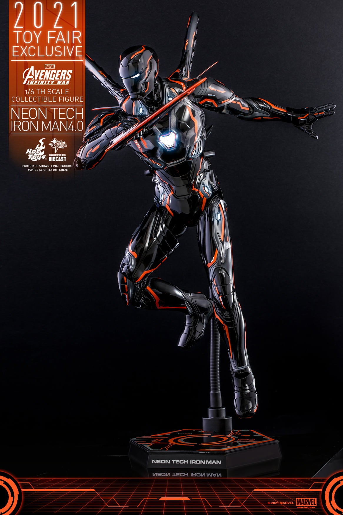 Hot Toys Avengers: Infinity War - 1/6th scale Neon Tech Iron Man 4.0 Collectible Figure (Speicial Edition) MMS597D39