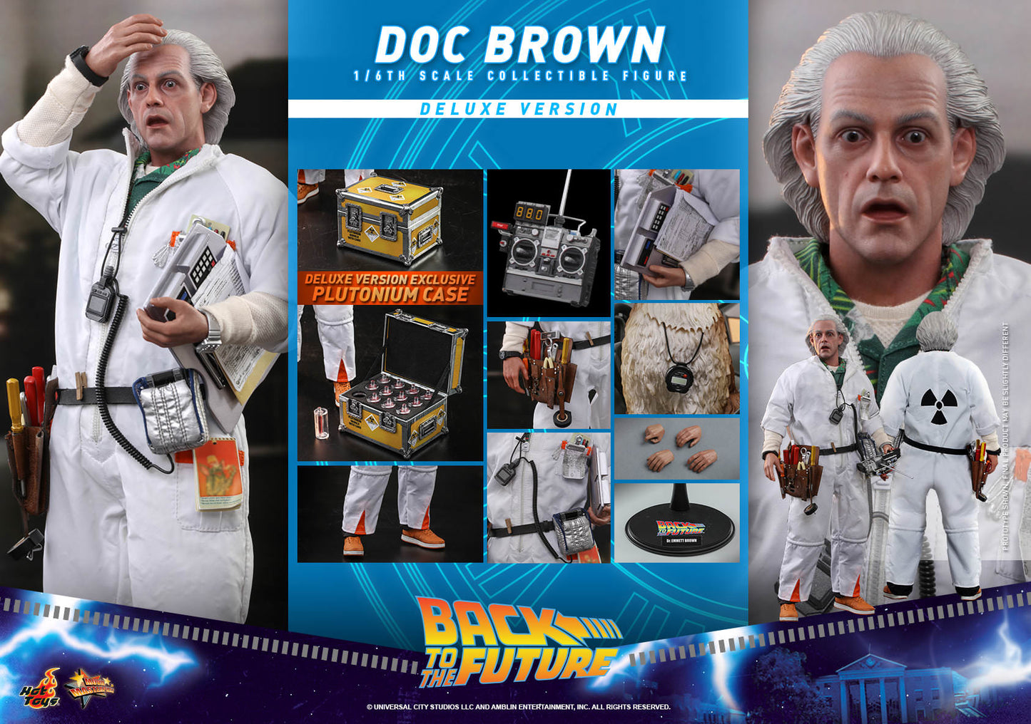 Hot Toys Back To The Future - 1:6 Scale Doc Brown Collectible Figure ( Deluxe Version ) MMS610