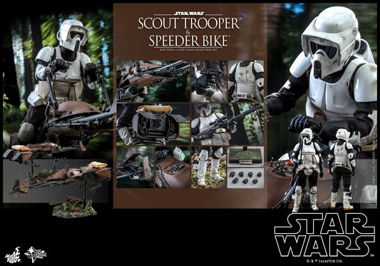 Hot Toys Star Wars : Return of the Jedi™ – 1:6 Scale Scout Trooper™ and Speeder Bike™ Collectible Set MMS612