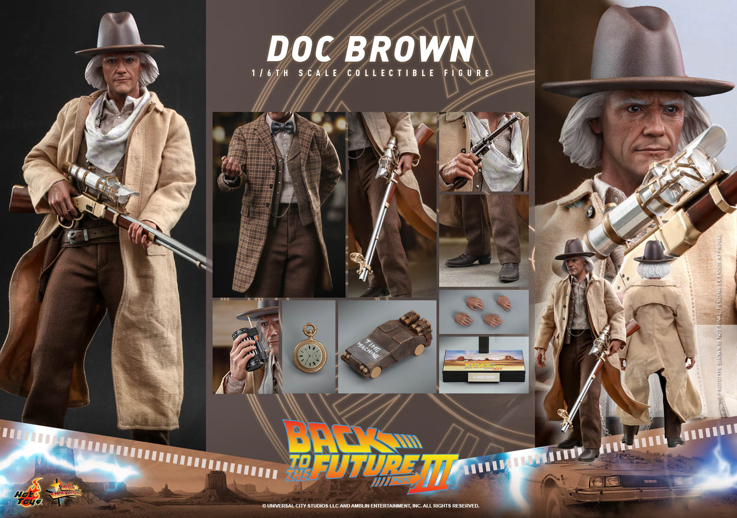 Hot Toys Back to the Future Part III - Doc Brown 1:6 Scale Collectible Figure MMS617