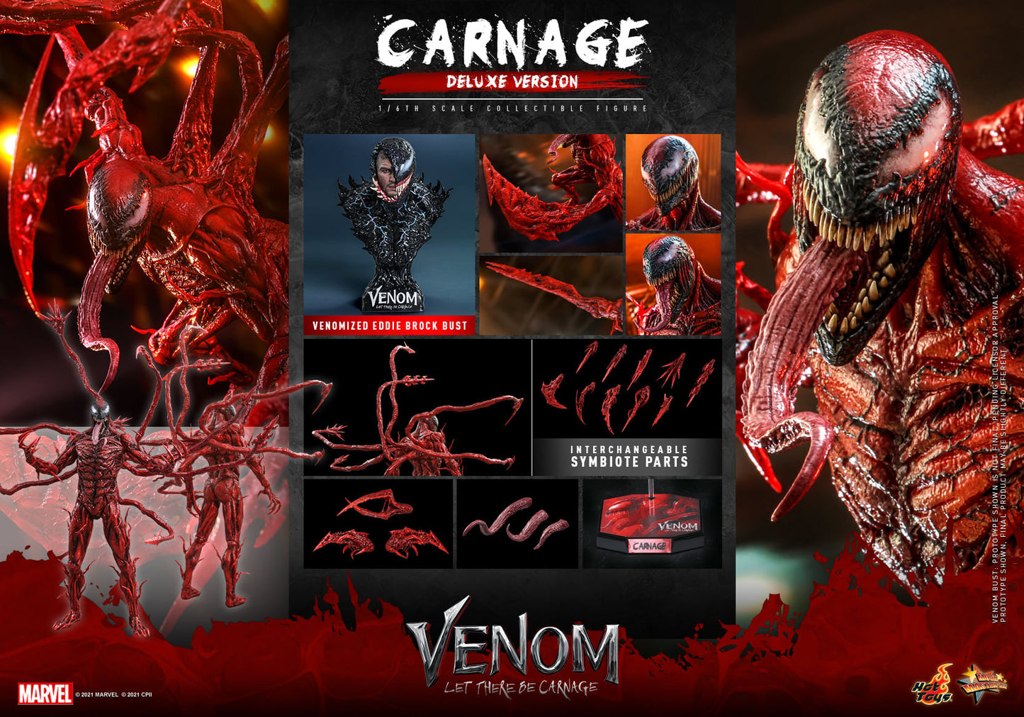 Hot Toys Venom: Let There Be Carnage Carnage 1/6th Scale Collectible Figure (Deluxe Version) MMS620