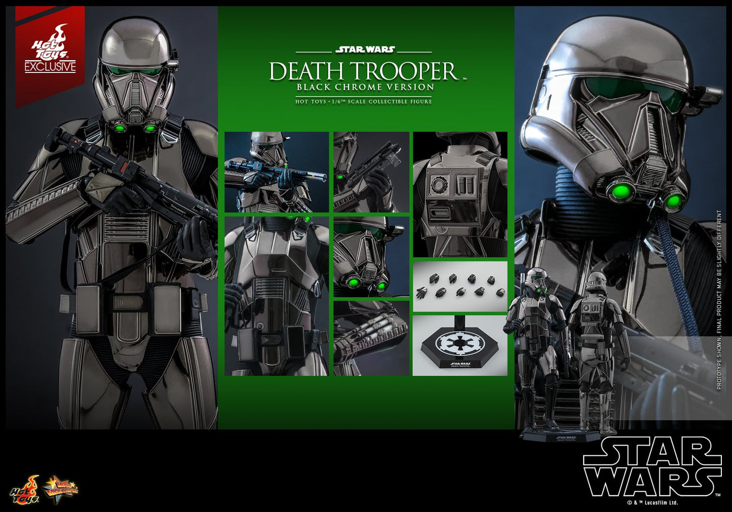 Hot Toys Star Wars™ - 1/6th scale Death Trooper™ (Black Chrome Version) Collectible Figure MMS621