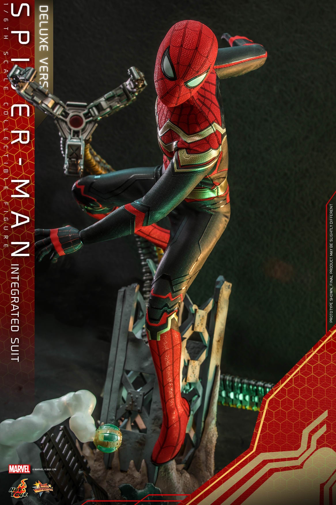 Hot Toys Spider-Man : No Way Home - 1:6 Scale Spider-Man ( Integrated Suit ) Collectible Figure ( Deluxe Version ) MMS624