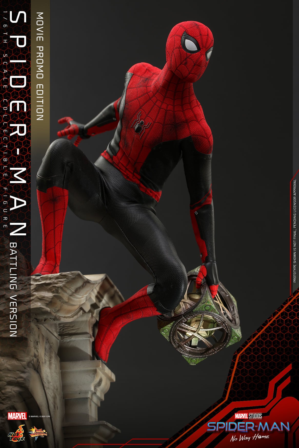 Hot Toys Spider-man: No Way Home Spider-man (Battling Version) Movie Promo Edition 1/6th Scale Collectible Figure MMS625