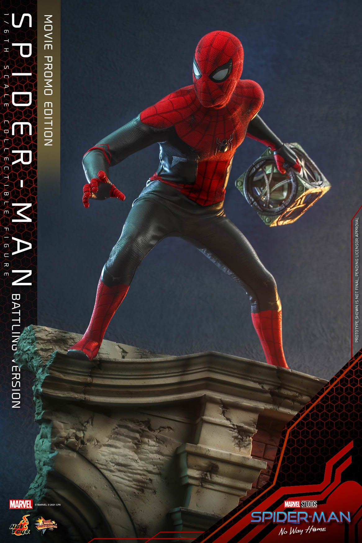 Hot Toys Spider-man: No Way Home Spider-man (Battling Version) Movie Promo Edition 1/6th Scale Collectible Figure MMS625