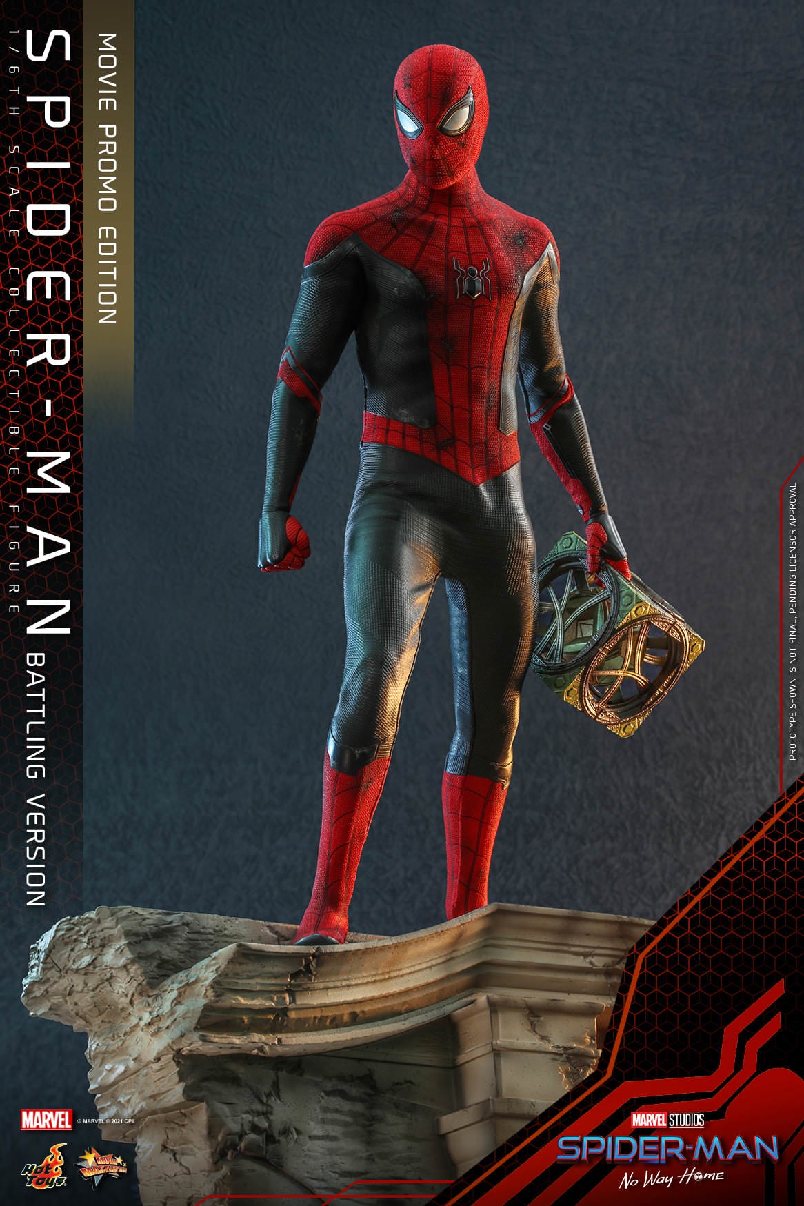 Hot Toys Spider-man: No Way Home Spider-man (Battling Version) Movie Promo Edition 1/6th Scale Collectible Figure MMS625