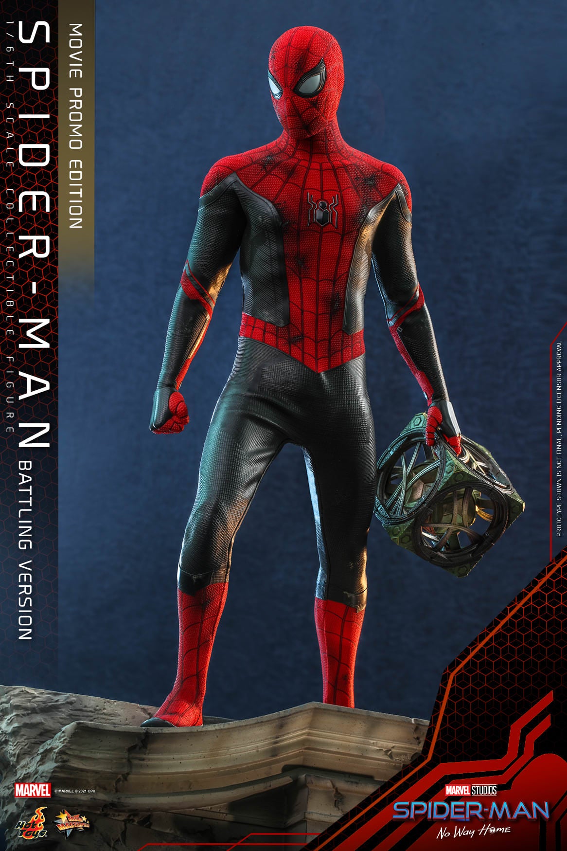 Hot Toys Spider-man: No Way Home Spider-man (Battling Version) Movie Promo Edition 1/6th Scale Collectible Figure MMS625