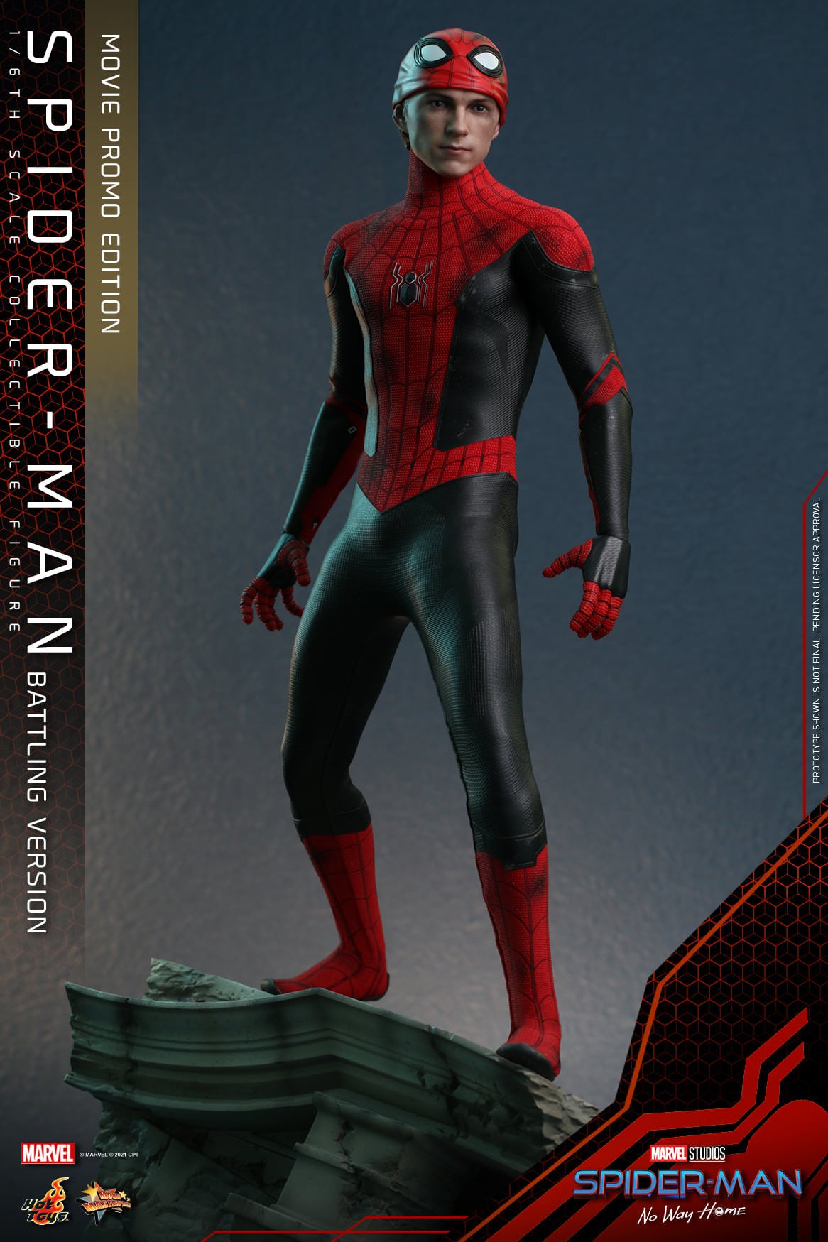 Hot Toys Spider-man: No Way Home Spider-man (Battling Version) Movie Promo Edition 1/6th Scale Collectible Figure MMS625