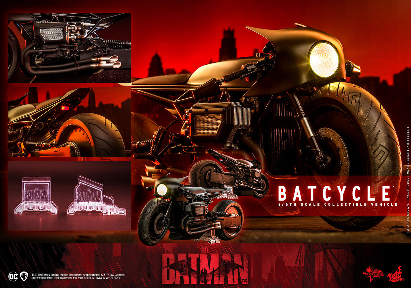 Hot Toys 1:6 Scale The Batman Batcycle Collectible Vehicle MMS642