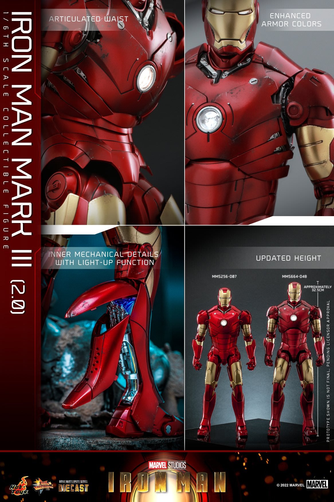 Hot Toys Iron Man - Iron Man Mark III (2.0) 1:6 Scale Collectible Figure (Special Edition) MMS664D48B