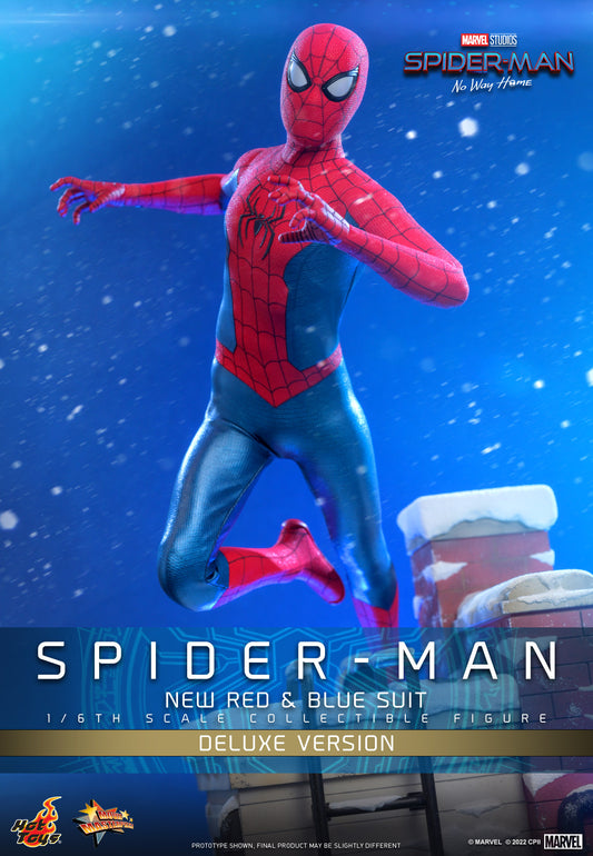 Hot Toys Spider-Man: No Way Home - Spider-Man (New Red and Blue Suit) 1:6 Scale Collectible Figure (Deluxe Version) MMS680