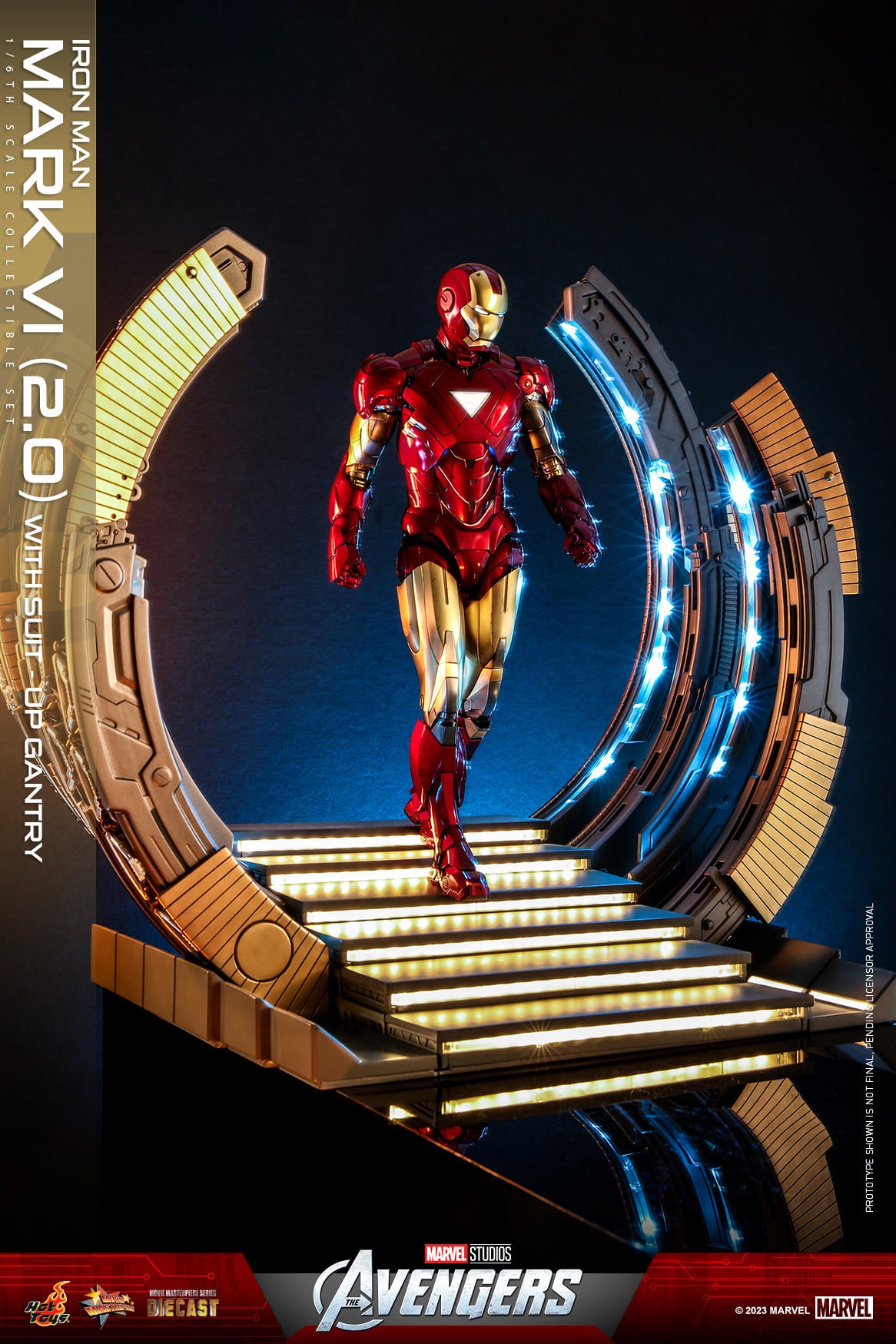 Hot Toys The Avengers Iron Man Mark VI (2.0) With Suit-Up Gantry 1:6 Scale Collectible Set MMS688D53