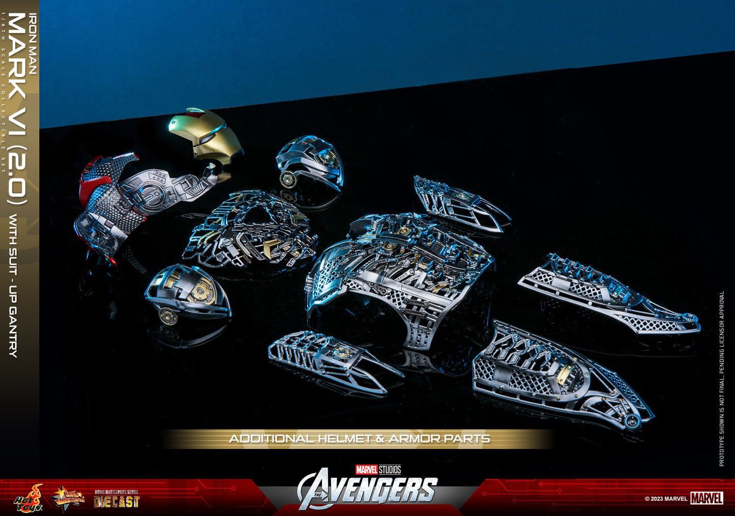 Hot Toys The Avengers Iron Man Mark VI (2.0) With Suit-Up Gantry 1:6 Scale Collectible Set MMS688D53