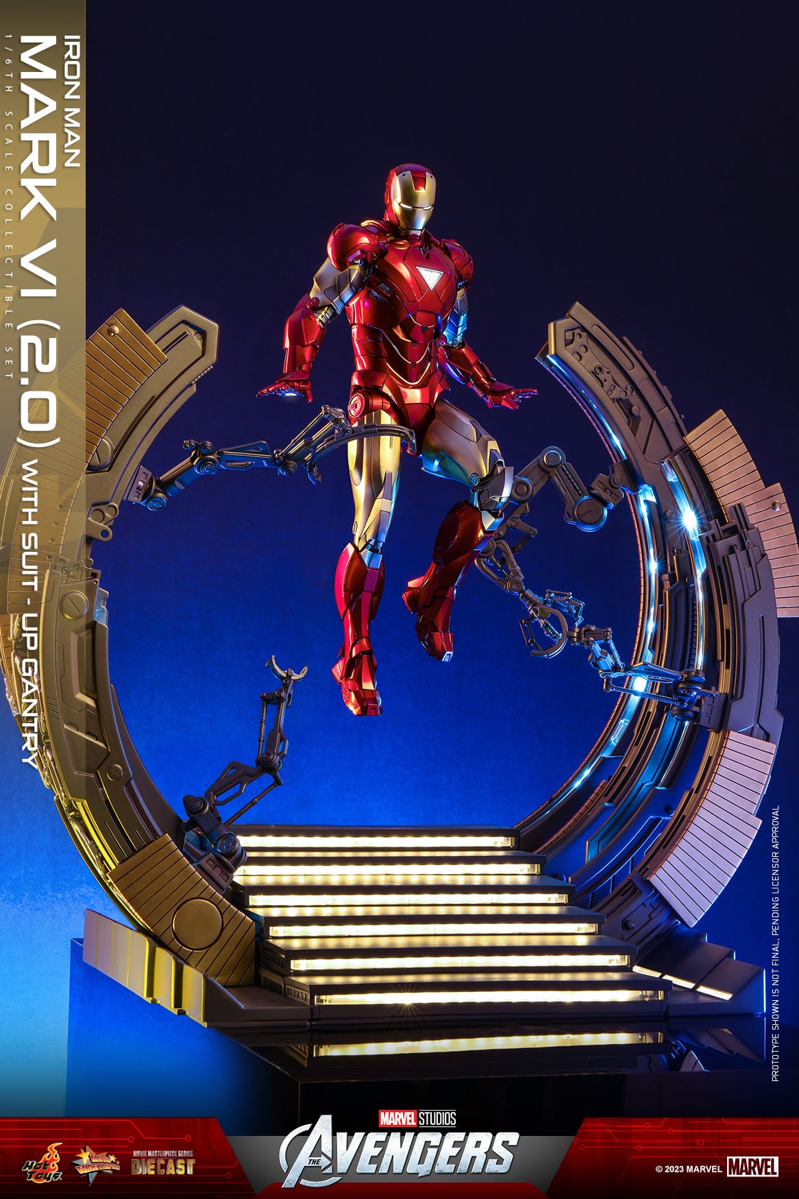 Hot Toys The Avengers Iron Man Mark VI (2.0) With Suit-Up Gantry 1:6 Scale Collectible Set MMS688D53