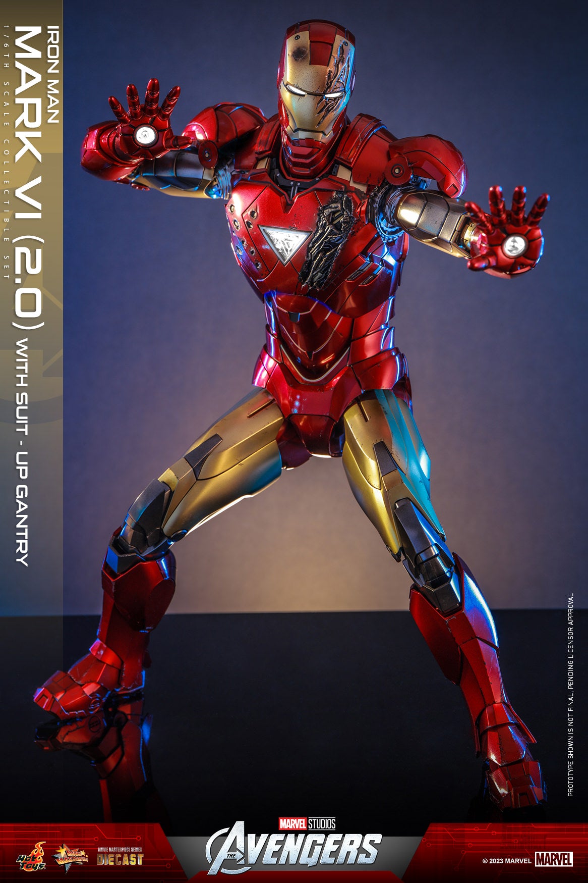 Hot Toys The Avengers Iron Man Mark VI (2.0) With Suit-Up Gantry 1:6 Scale Collectible Set MMS688D53