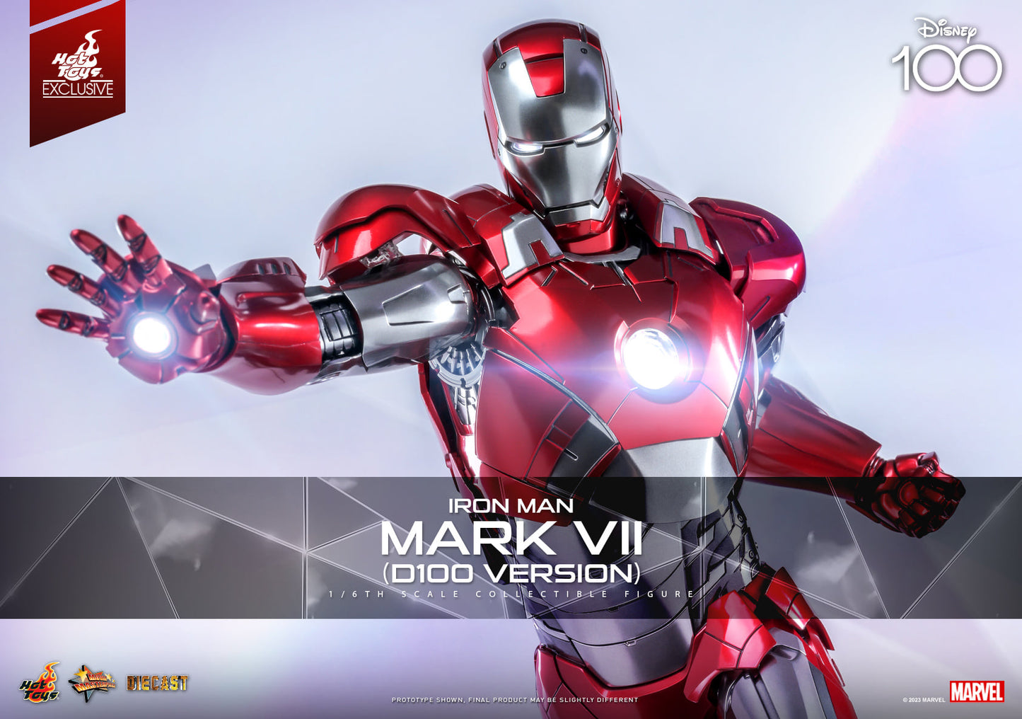 Hot Toys Disney 100 Iron Man Mark VII (D100 Version) 1/6th Scale Collectible Figure MMS696D54