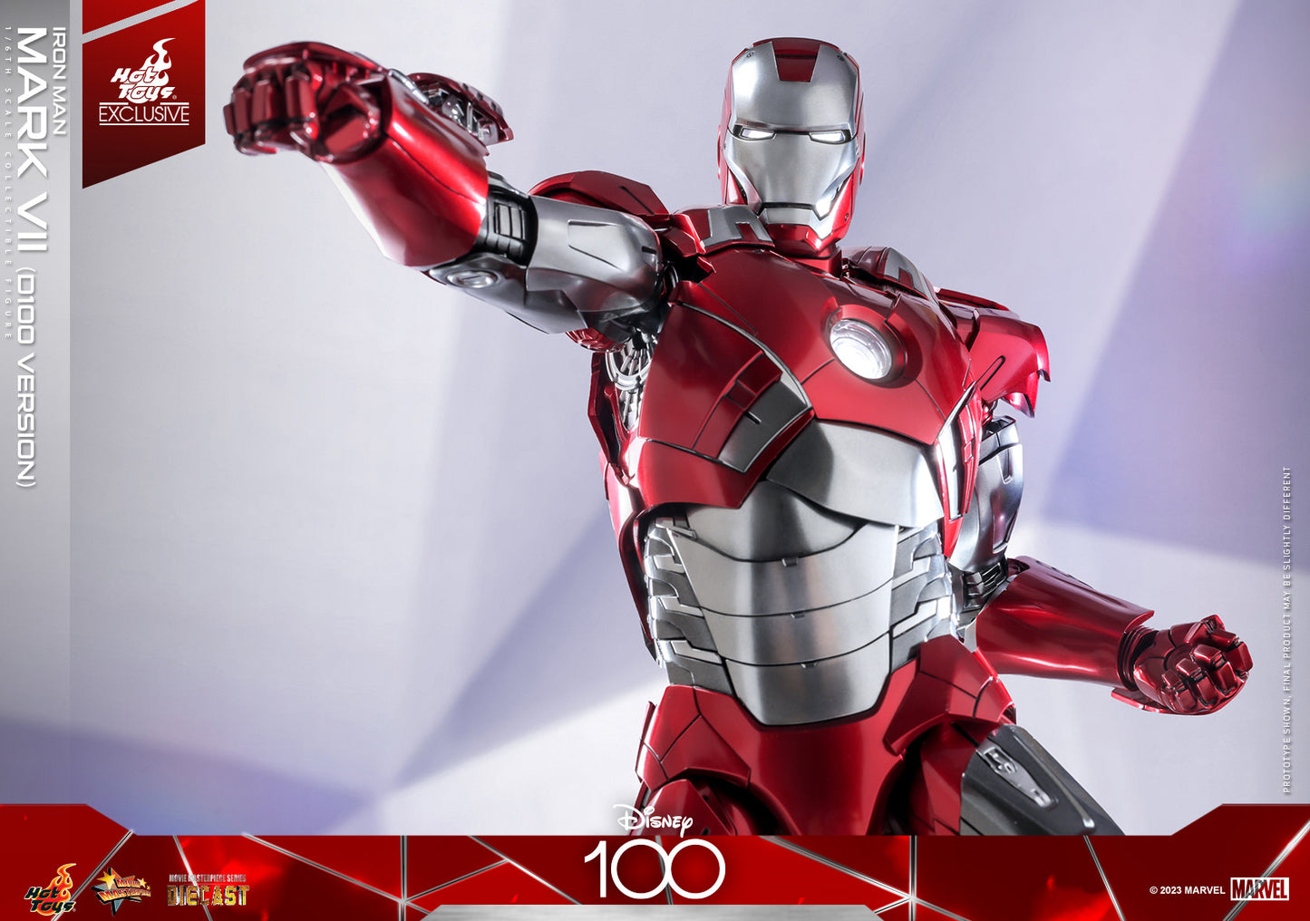 Hot Toys Disney 100 Iron Man Mark VII (D100 Version) 1/6th Scale Collectible Figure MMS696D54