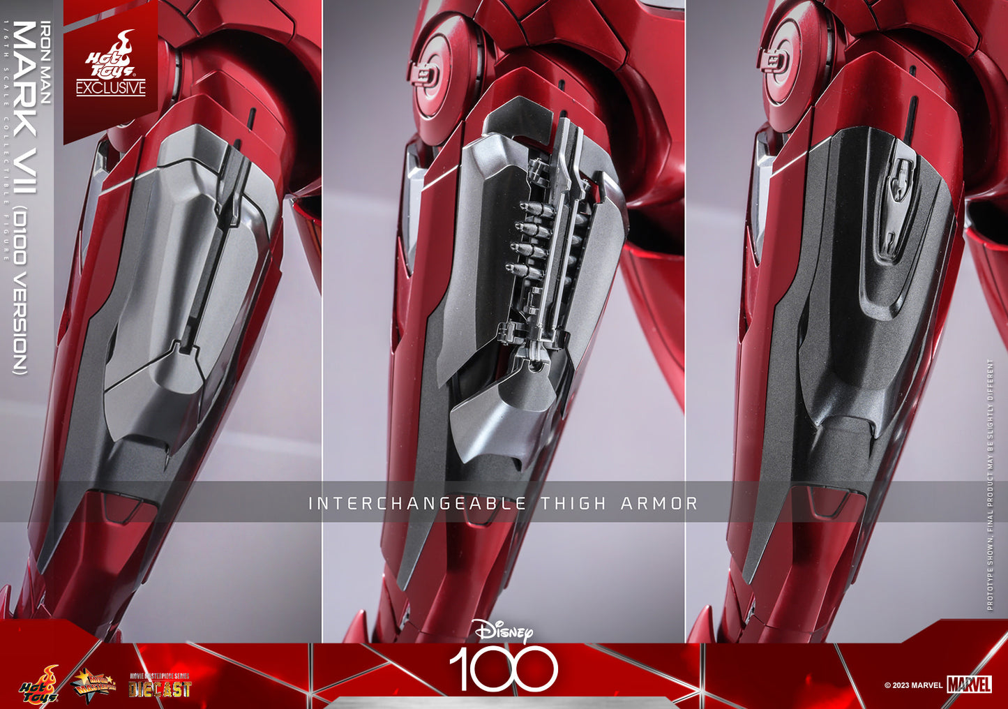 Hot Toys Disney 100 Iron Man Mark VII (D100 Version) 1/6th Scale Collectible Figure MMS696D54