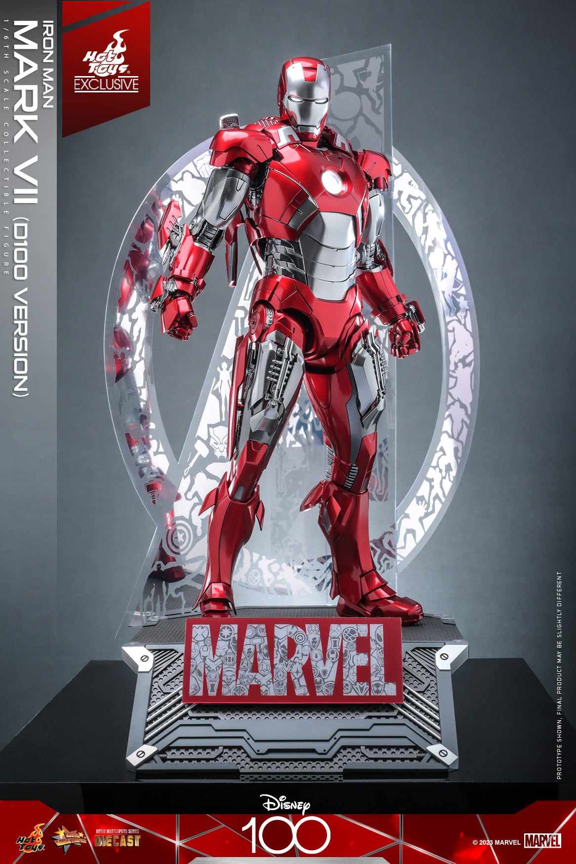 Hot Toys Disney 100 Iron Man Mark VII (D100 Version) 1/6th Scale Collectible Figure MMS696D54