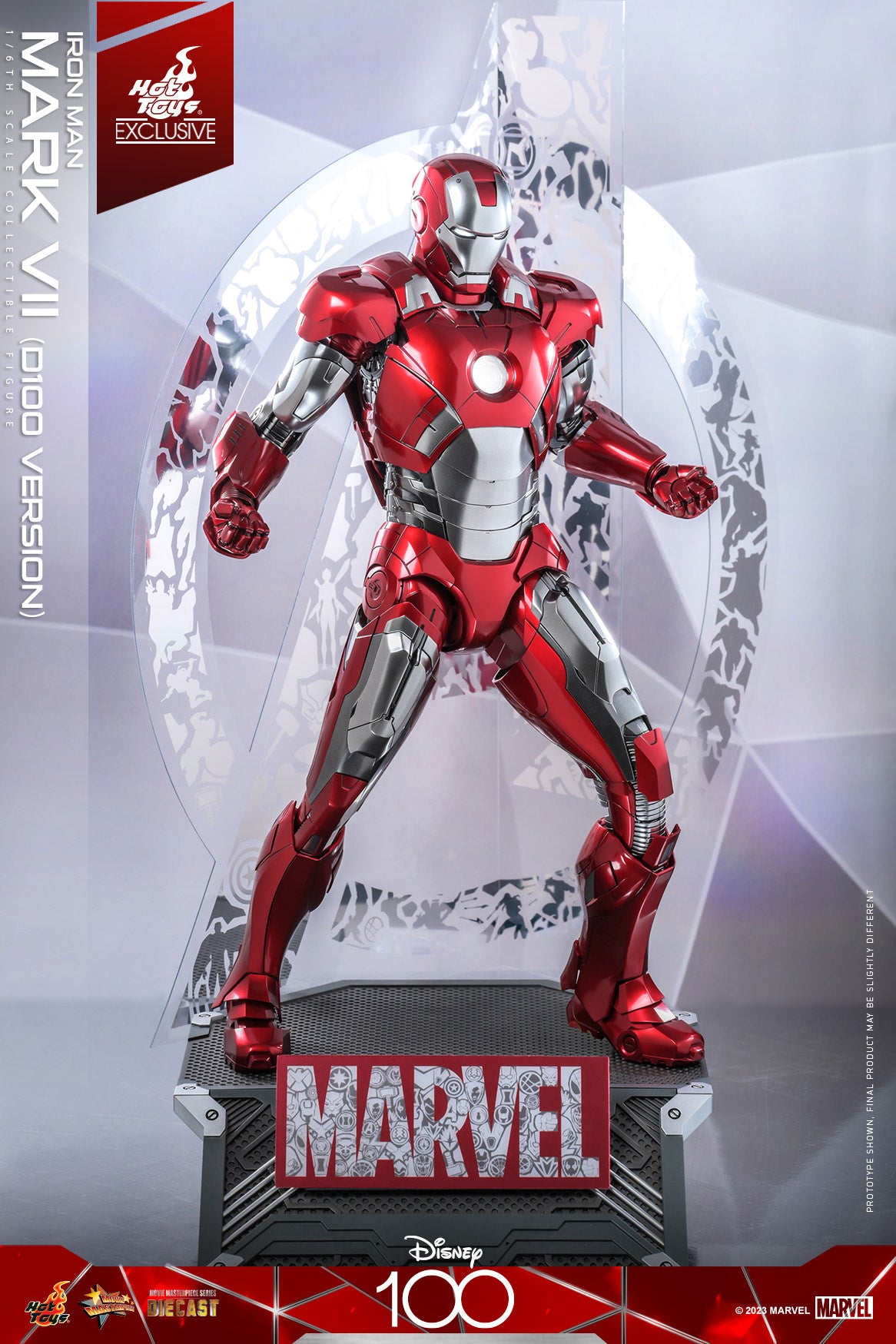 Hot Toys Disney 100 Iron Man Mark VII (D100 Version) 1/6th Scale Collectible Figure MMS696D54